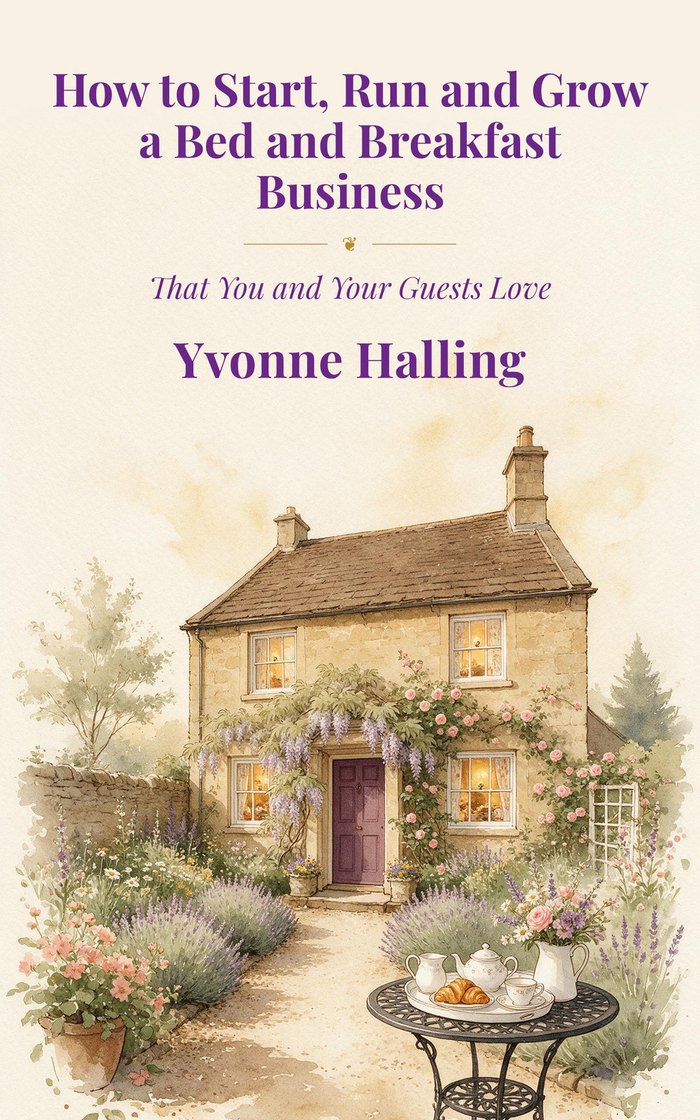The ebook cover: How to Start, Run and Grow a B&B Business That You and Your Guests Love, by Yvonne Halling